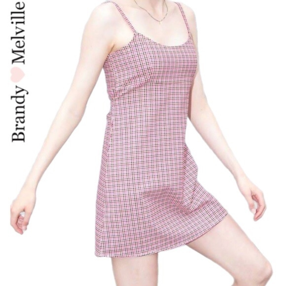 Brandy Melville Pink Plaid Dress